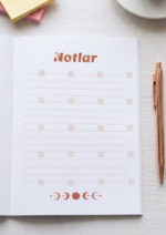 Aylık Haftalık Planlayıcı, A4, Karton Kapak, Amerikan Cilt, Çiçekli Desen - Görsel 2